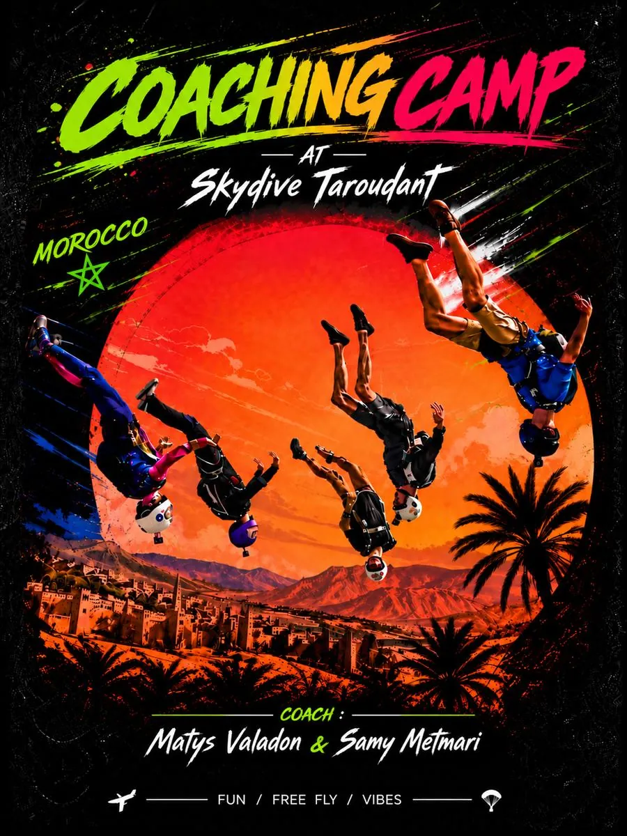Affiche du Coaching Camp à Skydive Taroudant, au Maroc